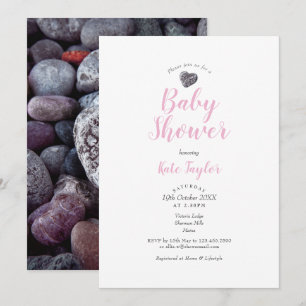 Pebble Heart Pink Baby Shower /Sprinkle / Couples Invitation