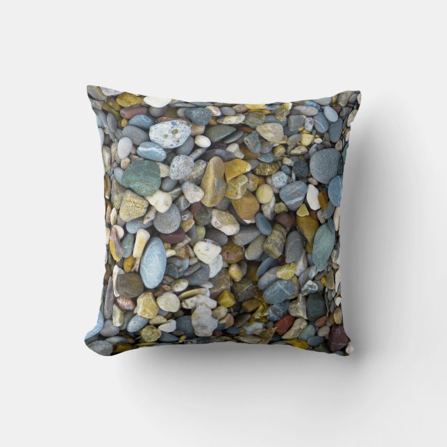 pebble nature beach throw pillow (Front)