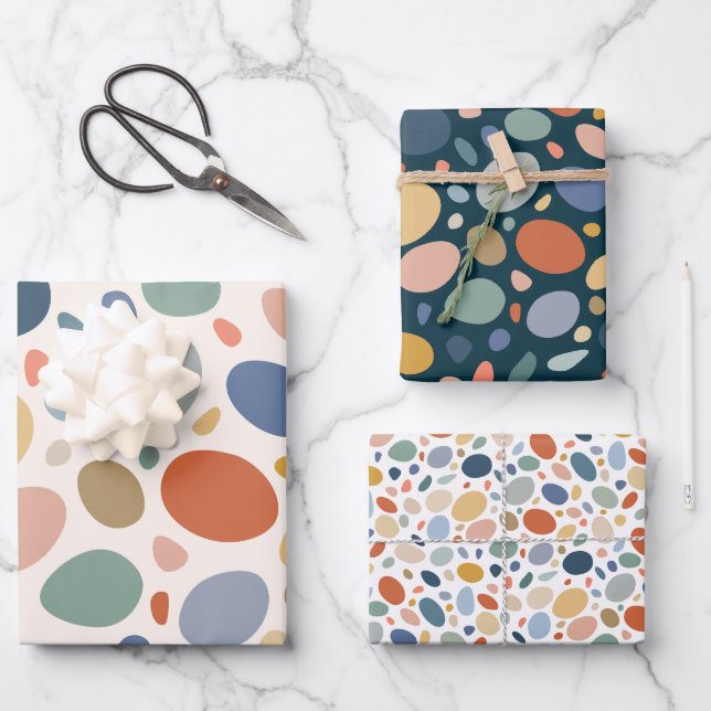 Pebble Palette Wrapping Paper Sheets (Front)