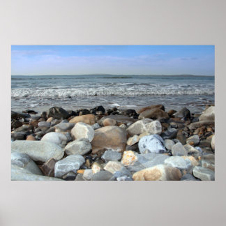 pebble shore blue poster