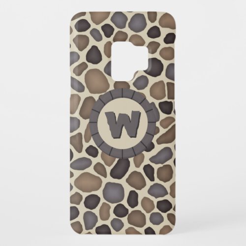 Pebble Stone Rock Monogram Pattern Case_Mate Samsung Galaxy S9 Case