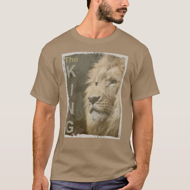 Pebble Trendy Modern Elegant Pop Art Lion Template T-Shirt (Front)