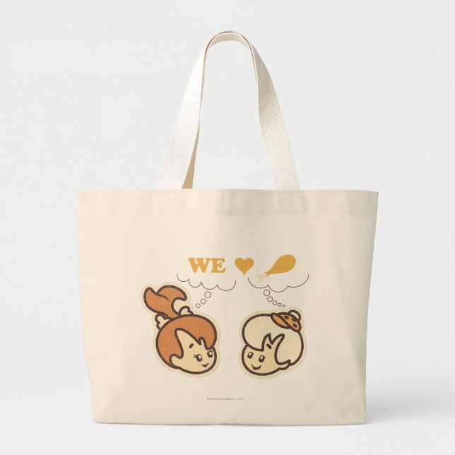 PEBBLES™ and Bam Bam Love Food Large Tote Bag (Front)
