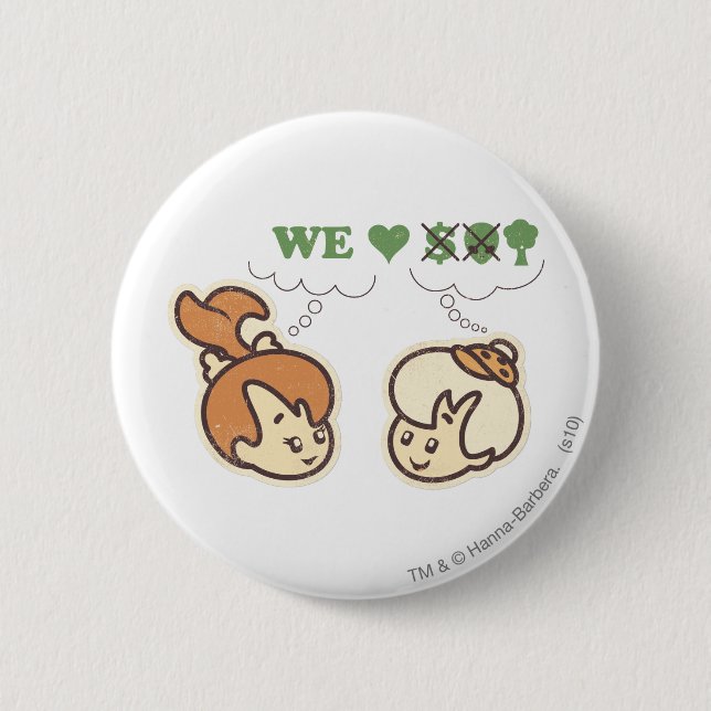 PEBBLES™ and Bam Bam Loves Nature Pinback Button (Front)