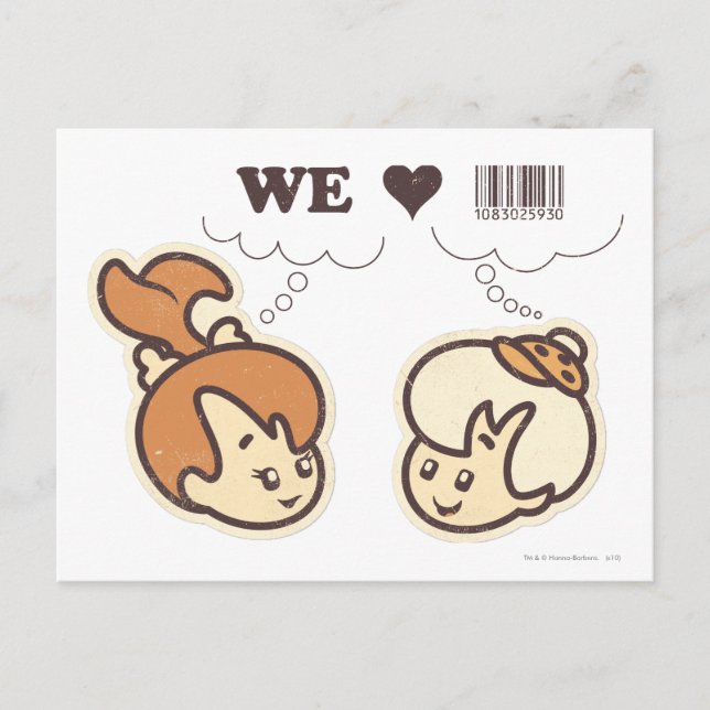 Pebbles and Bam Bam We Love Postcard (Front)