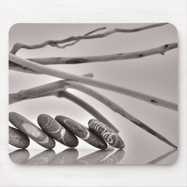 Pebbles and driftwood mouse pad (Front)