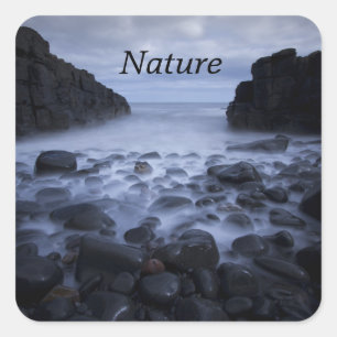 Pebbles and Rocks along the Ocean Shoreline Square Sticker