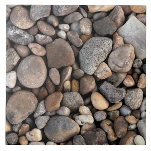 Pebbles and Stones Pattern Ceramic Tile