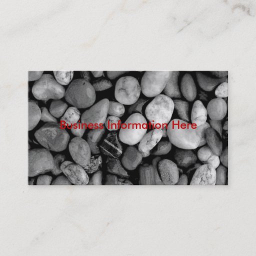 Customizable pebbles black and white, business card template