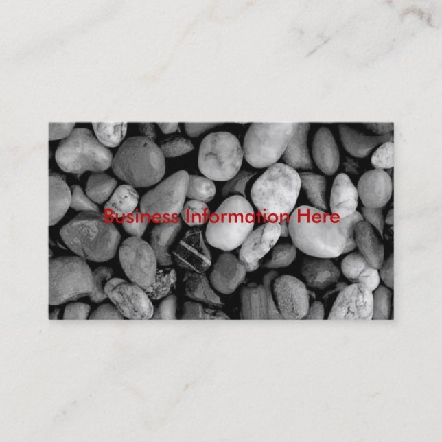 pebbles black and white, business card (Front)