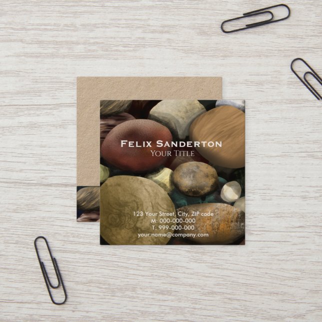 Pebbles Business Card (Front/Back In Situ)
