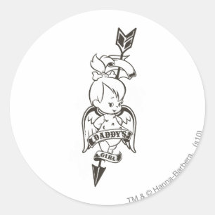 PEBBLES™ Daddy's Girl B&W Classic Round Sticker
