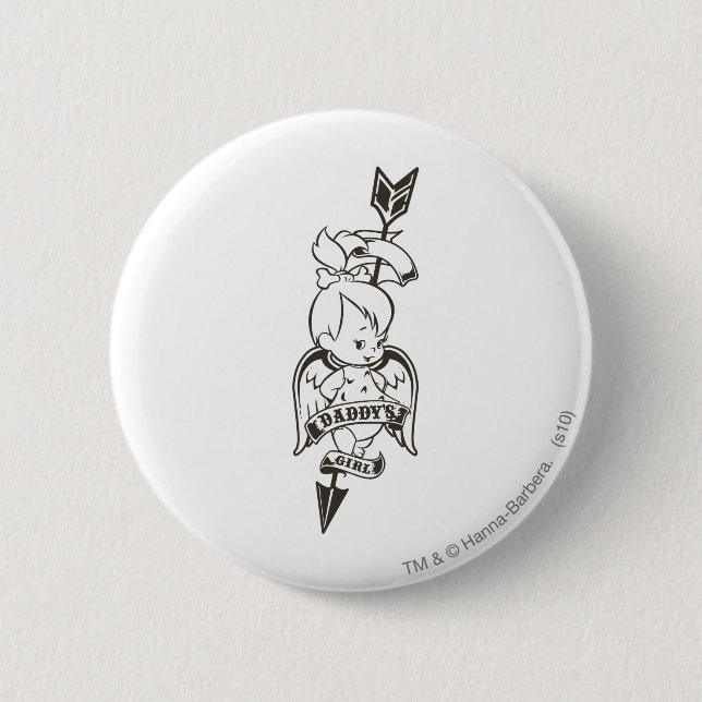 PEBBLES™ Daddy's Girl B&W Pinback Button (Front)