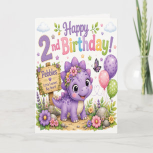 Pebble's Dino-Mite 2nd Birthday Card