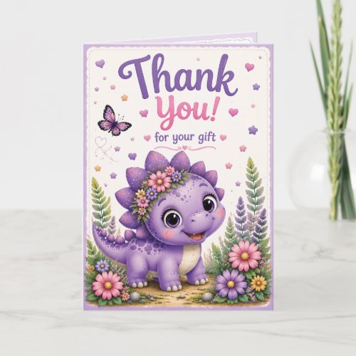 Pebbles' Dino-Mite 2nd Birthday Thank You Card