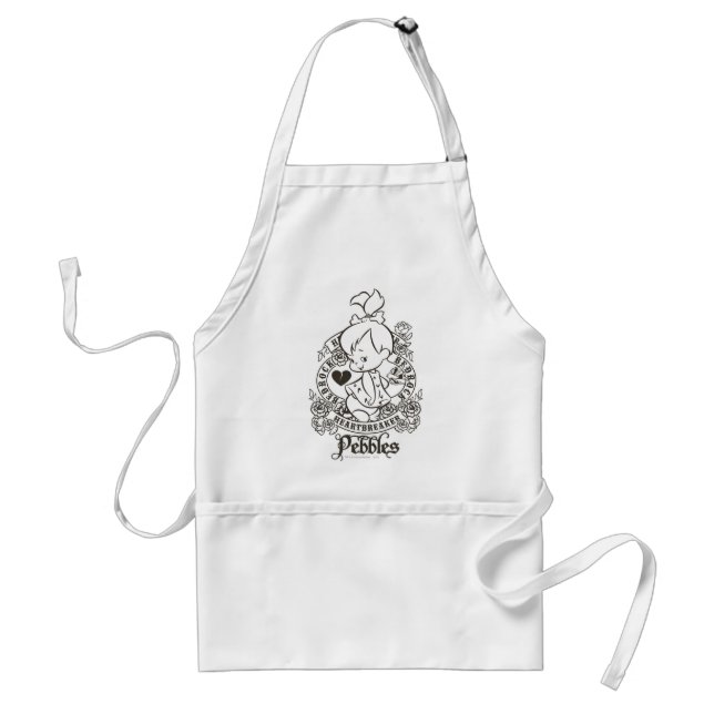 PEBBLES™ Heartbreaker B&W Adult Apron (Front)