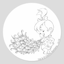 PEBBLES™ In Peacock Classic Round Sticker
