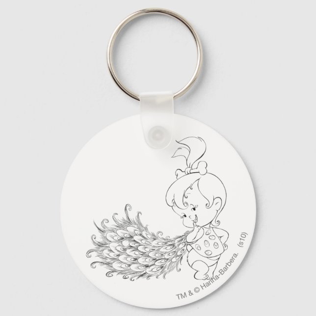 PEBBLES™ In Peacock Keychain (Front)
