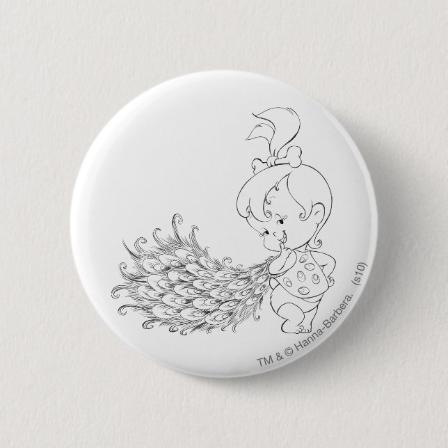 PEBBLES™ In Peacock Pinback Button (Front)