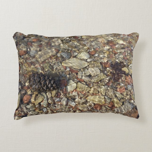 Pebbles in Taylor Creek Nature Photography Accent Pillow (Front)