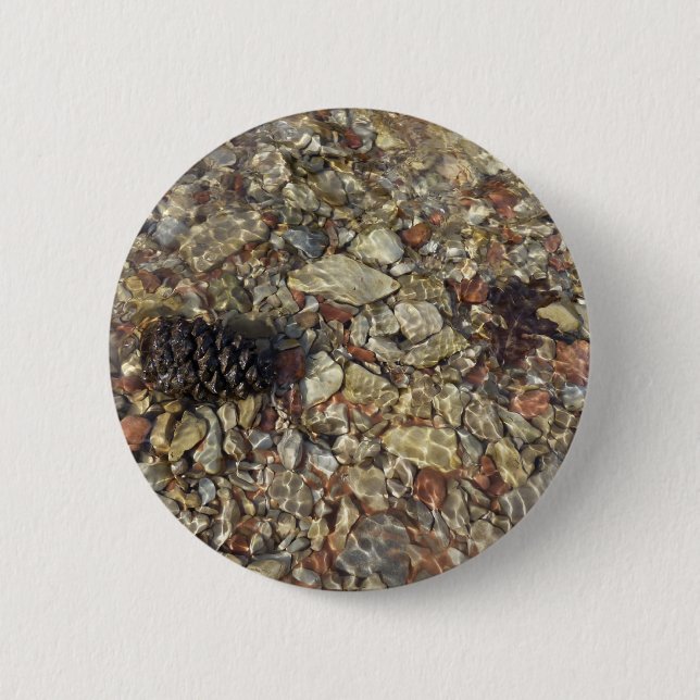 Pebbles in Taylor Creek Nature Photography Button (Front)