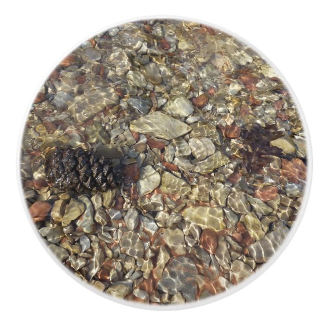 Pebbles in Taylor Creek Nature Photography Ceramic Knob (Front)