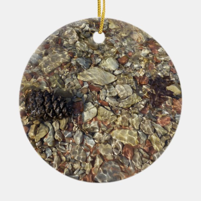 Pebbles in Taylor Creek Nature Photography Ceramic Ornament (Front)
