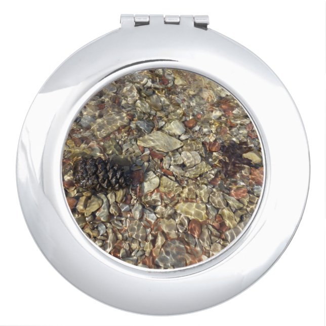 Pebbles in Taylor Creek Nature Photography Compact Mirror (Front)