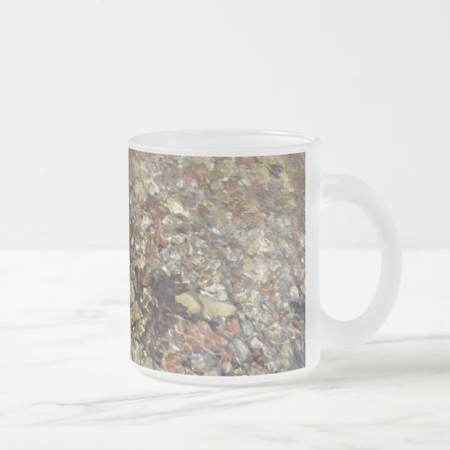 Pebbles in Taylor Creek Nature Photography Frosted Glass Coffee Mug (Right)