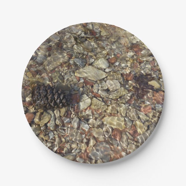 Pebbles in Taylor Creek Nature Photography Paper Plates (Front)