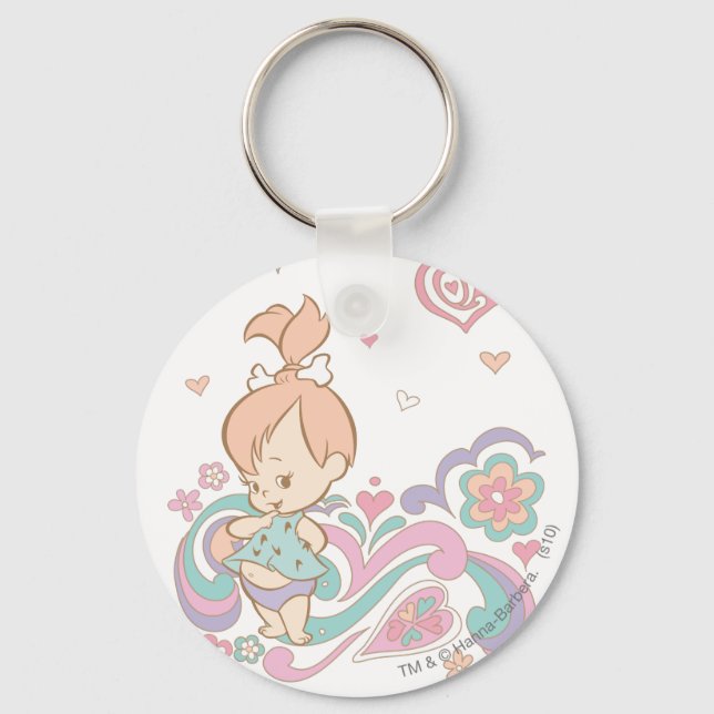 PEBBLES™ Love Swirls Keychain (Front)