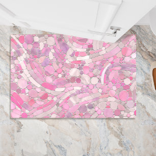 Pebbles Mosaic Art - Rose Blush Pink Doormat