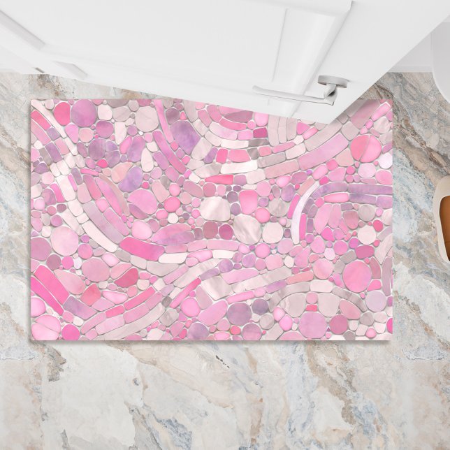 Pebbles Mosaic Art - Rose Blush Pink Doormat (Creator Uploaded)