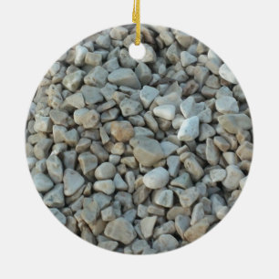 Pebbles on Beach Stone Photography Ceramic Ornament