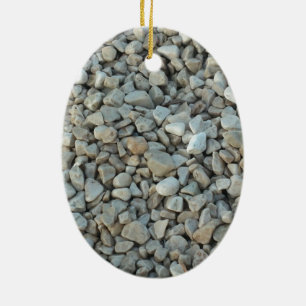 Pebbles on Beach Stone Photography Ceramic Ornament