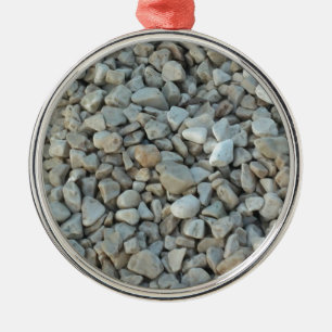 Pebbles on Beach Stone Photography Metal Ornament