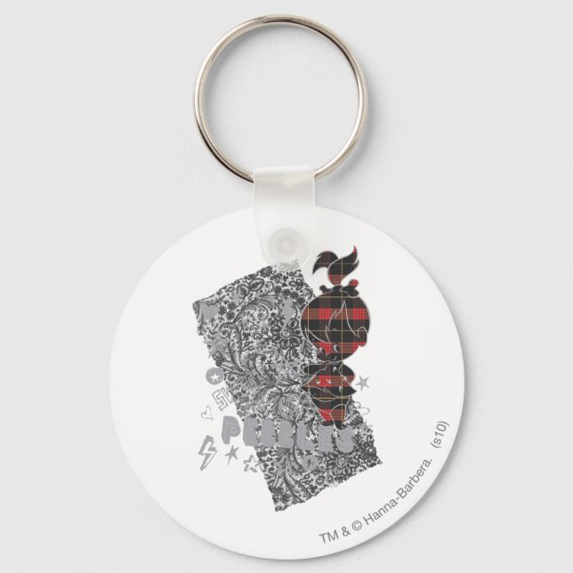 PEBBLES™ Punk Plaid Keychain (Front)
