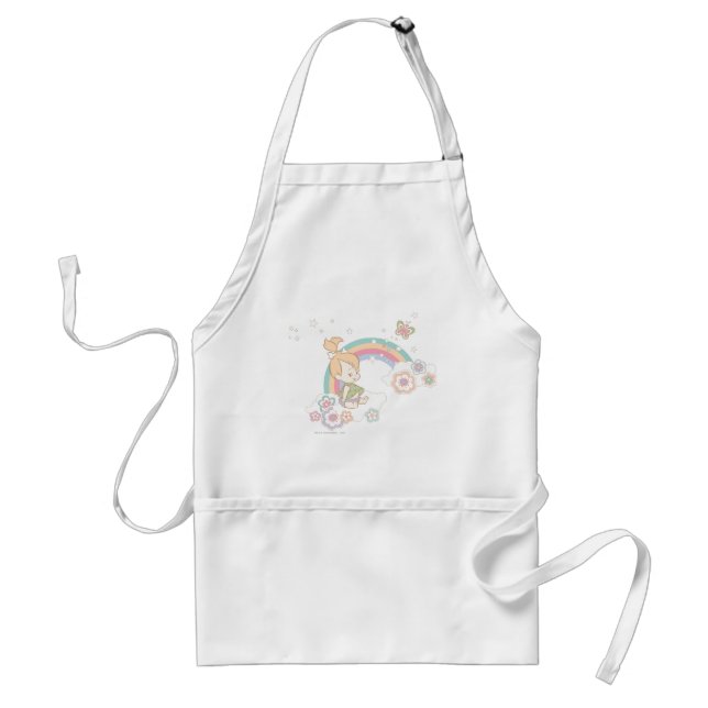 PEBBLES™ Rainbow and Flower Clouds Adult Apron (Front)