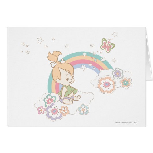 PEBBLES™ Rainbow and Flower Clouds Cards (Front Horizontal)