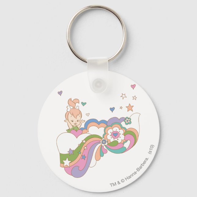 PEBBLES™ Rainbow Cloud Keychain (Front)