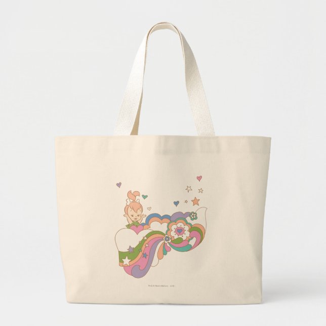 PEBBLES™ Rainbow Cloud Large Tote Bag (Front)