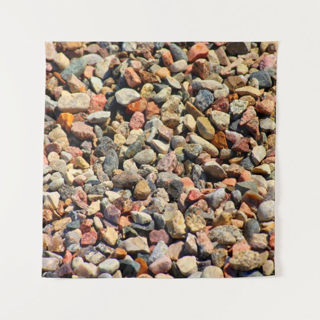 Pebbles rocks colorful texture tapestry (Front)