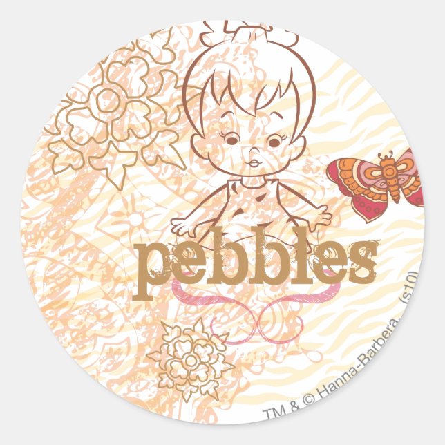 PEBBLES™ Sandy Design Classic Round Sticker (Front)