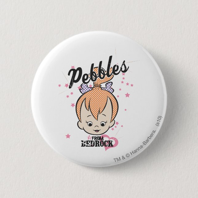PEBBLES™ Stars and Hearts Pinback Button (Front)