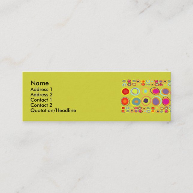 Pebbles, stones colorful skinny profile cards (Front)