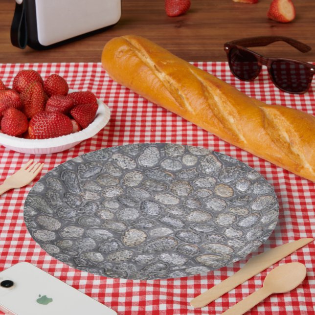 Pebbles Stones Rocks Nature  Paper Plates (Picnic)
