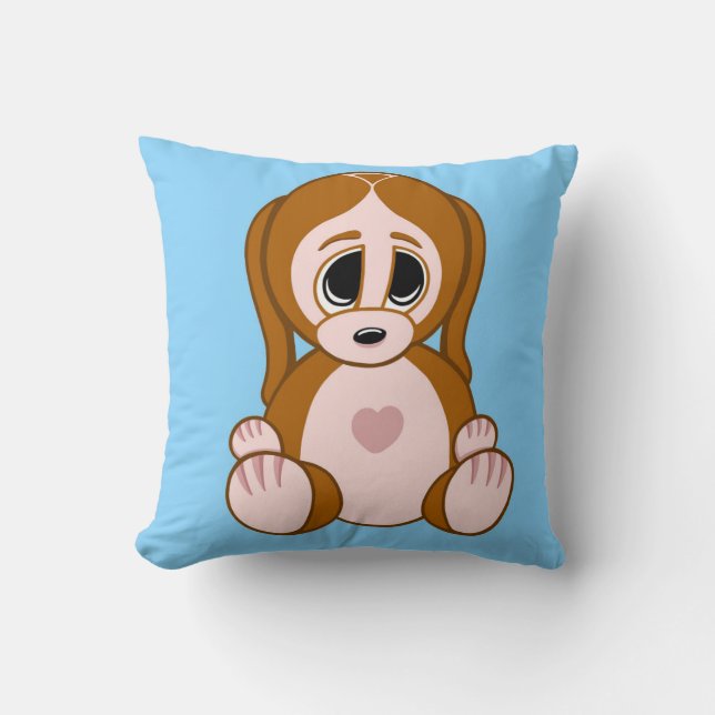 Pebbles the Puppy Throw Pillow (Front)