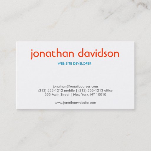 Customizable PEBBLES TYPOGRAPHIC (Horizontal) Business Card