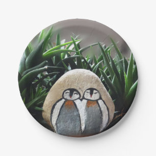 Pebguins Stone Plant Photo Paper Plates 7 in