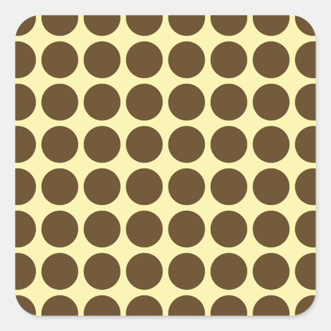 Pecan Cream Neutral Dots Square Sticker (Front)